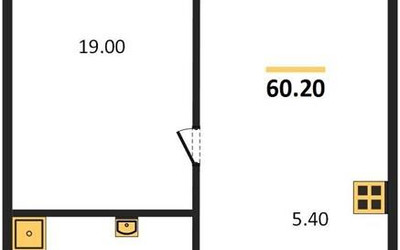 Планировка двухкомнатной(квартира) площадью 60.2 квадратных метров в ЖК “ЖК High Life (Хай Лайф)”