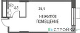 Планировка студии(квартира) площадью 29.9 квадратных метров в “ЖК Резиденции Архитекторов”