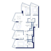 Планировка трехкомнатной(квартира) площадью 108.2 квадратных метров в “ЖК ХАЙДАУТ”