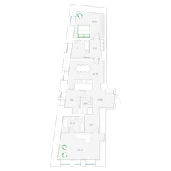 Планировка двухкомнатной(квартира) площадью 124.7 квадратных метров в ЖК “Клубный дом Дуо”