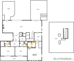 Планировка трехкомнатной(квартира) площадью 319.9 квадратных метров в “ЖК Большая Дмитровка IX”
