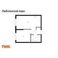 Планировка однокомнатной(квартира) площадью 39 квадратных метров в “ЖК Люблинский парк”
