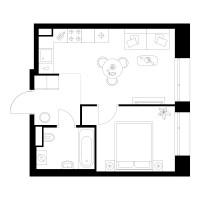 Планировка однокомнатной(квартира) площадью 32.3 квадратных метров в “ЖК Онежский вал”