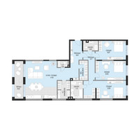 Планировка трехкомнатной(квартира) площадью 165.6 квадратных метров в “Клубный квартал Садовническая 69”