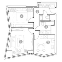 Планировка двухкомнатной(квартира) площадью 53.12 квадратных метров в “УНО Горбунова”