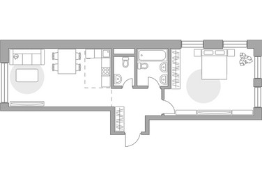 Планировка двухкомнатной(квартира) площадью 60.2 квадратных метров в ЖК “ЖК MYPRIORITY Basmanny (Май Приорити Басманный)”