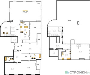 Планировка 4+ комнате(квартира) площадью 392.2 квадратных метров в “ЖК Исторический дом "Чистые пруды"”