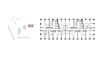 Планировка двухкомнатной(квартира) площадью 56.62 квадратных метров в “ЖК 1-й Нагатинский (Первый Нагатинский)”