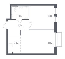 Планировка однокомнатной(квартира) площадью 36.65 квадратных метров в “ЖК Рублевский Квартал”