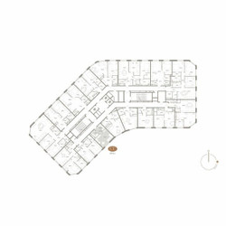 Планировка однокомнатной(апартаменты) площадью 30.45 квадратных метров в ЖК “ЖК D'ORO MILLE (Доро Милле)”