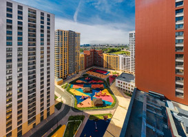 Планировка трехкомнатной(квартира) площадью 77.6 квадратных метров в “ЖК Сиреневый парк”