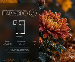 Планировка студии(квартира) площадью 29.9 квадратных метров в “Павлово 3”