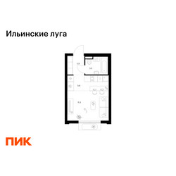 Планировка студии(квартира) площадью 23.6 квадратных метров в ЖК “ЖК Ильинские луга”