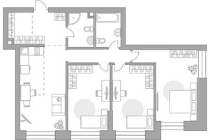 Планировка трехкомнатной(квартира) площадью 85.94 квадратных метров в “ЖК Павелецкая от Гранель”