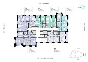 Планировка однокомнатной(квартира) площадью 46.4 квадратных метров в ЖК “СберСити в Рублево-Архангельском”