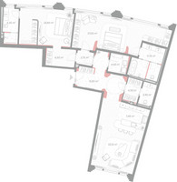 Планировка двухкомнатной(квартира) площадью 158.3 квадратных метров в “ЖК Николь”