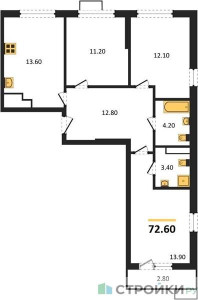 Планировка квартиры, ID 257936