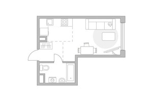 Планировка студии(квартира) площадью 28.05 квадратных метров в “ЖК Мневники от Гранель”