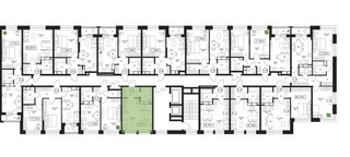 Планировка студии(квартира) площадью 29.7 квадратных метров в “ЖК Пушкино Град”
