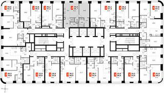 Планировка двухкомнатной(квартира) площадью 58.7 квадратных метров в “ЖК Амбер Сити”