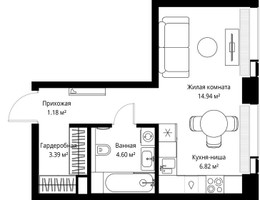 Планировка студии(квартира) площадью 30.93 квадратных метров в “ЖК Веер”