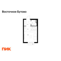 Планировка студии(квартира) площадью 21.8 квадратных метров в “ЖК Восточное Бутово”