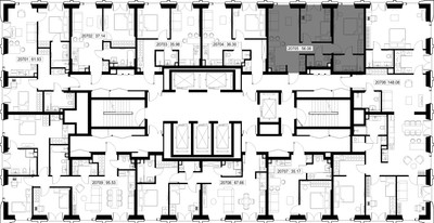 Планировка двухкомнатной(квартира) площадью 56.1 квадратных метров в ЖК “ЖК SET (Сет)”