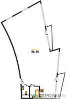 Планировка трехкомнатной(квартира) площадью 96.7 квадратных метров в “ЖК Клубный дом Рублево”