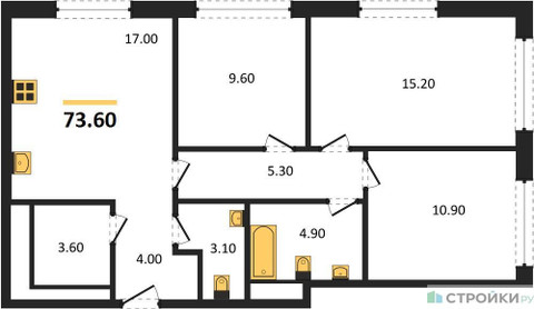 Планировка квартиры, ID 498921