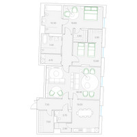 Планировка двухкомнатной(квартира) площадью 146.5 квадратных метров в “Клубный дом Дуо”