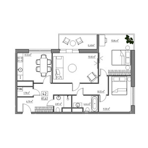 Планировка апартаментов, ID 496161