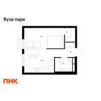 Планировка однокомнатной(квартира) площадью 32.1 квадратных метров в “ЖК Яуза Парк (Мытищи)”