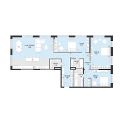 Планировка трехкомнатной(квартира) площадью 171.5 квадратных метров в ЖК “Клубный квартал Садовническая 69”