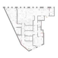 Планировка трехкомнатной(квартира) площадью 222.3 квадратных метров в ЖК “ЖК Николь”