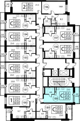 Планировка студии(квартира) площадью 29 квадратных метров в ЖК “ЖК Космос”