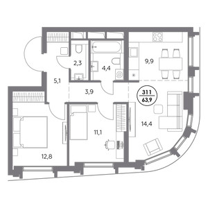 Планировка квартиры, ID 546513