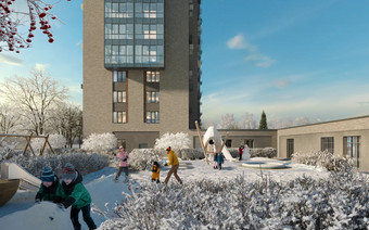 Двор в ЖК “Вязёмы Парк”