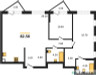 Планировка двухкомнатной(квартира) площадью 82.5 квадратных метров в “ЖК Sokolinn Park (Соколинн Парк)”