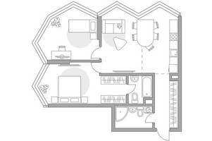 Планировка трехкомнатной(квартира) площадью 75.04 квадратных метров в “ЖК Мневники от Гранель”
