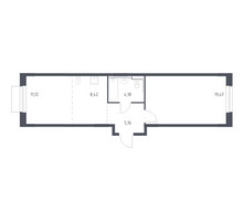 Планировка однокомнатной(квартира) площадью 48.35 квадратных метров в “ЖК Новое Внуково”