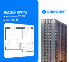 Планировка двухкомнатной(квартира) площадью 42.9 квадратных метров в “ЖК Ольховый Квартал”