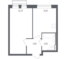 Планировка однокомнатной(квартира) площадью 34.89 квадратных метров в “ЖК Рублевский Квартал”