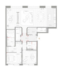 Планировка двухкомнатной(квартира) площадью 173.1 квадратных метров в ЖК “ЖК Николь”