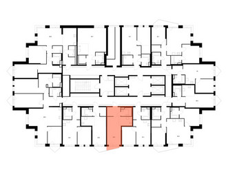 Планировка студии(квартира) площадью 28.6 квадратных метров в ЖК “ЖК Строгино 360”