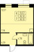 Планировка студии(квартира) площадью 30.1 квадратных метров в “ЖК Дом на Студенческом”