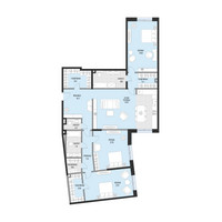 Планировка трехкомнатной(квартира) площадью 180.2 квадратных метров в “Клубный квартал Садовническая 69”