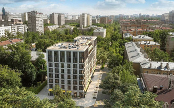 вид из далека жк Residence Hall Шаболовский