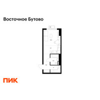 Планировка студии(квартира) площадью 27.5 квадратных метров в “ЖК Восточное Бутово”