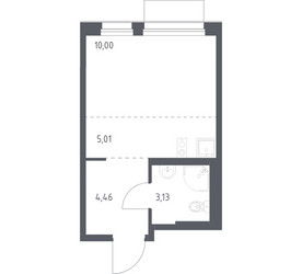 Планировка студии(квартира) площадью 22.6 квадратных метров в ЖК “ЖК Новое Внуково”