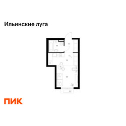 Планировка студии(квартира) площадью 24.2 квадратных метров в ЖК “ЖК Ильинские луга”